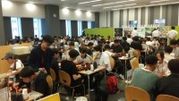 １〜３組は議員会館の食堂でお昼ごはんをいただいています。